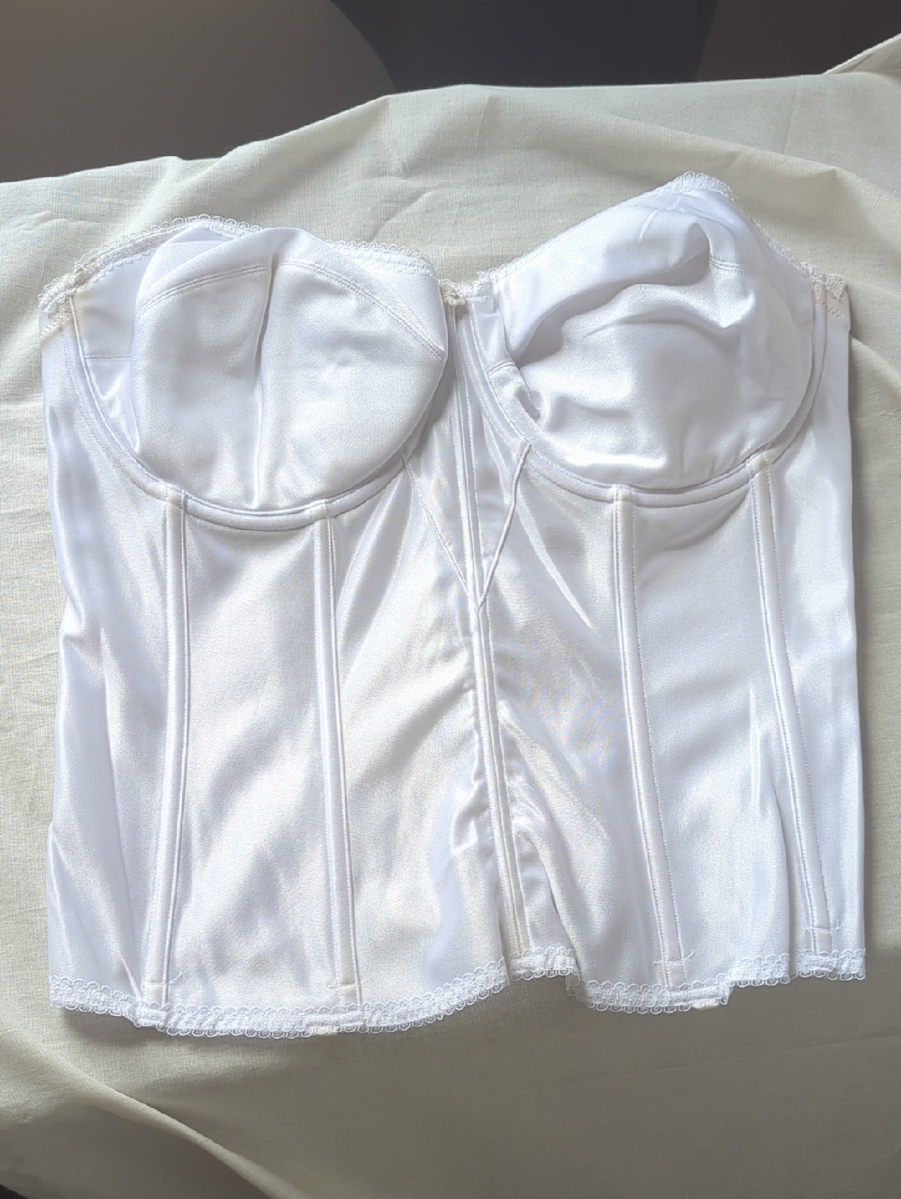 White Satin Bustier Corset Bra - Women Intimates